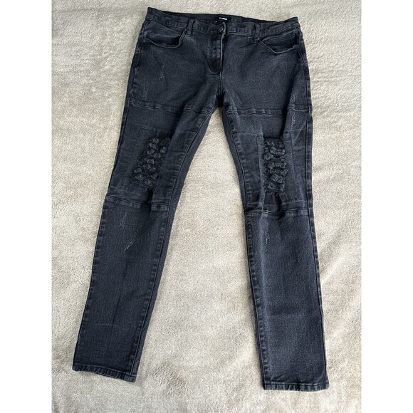 Fashion Nova Other - Fashion Nova Men,Black Ollie Moto Skinny Distressed Denim Jeans,38x31